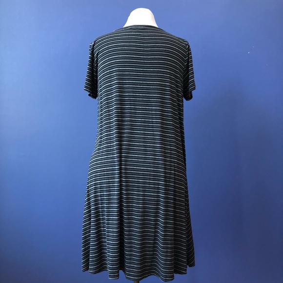 Denver Hayes Stretchy Gray Black Stripe Casual Dress Knee Length XL - Picture 3 of 7